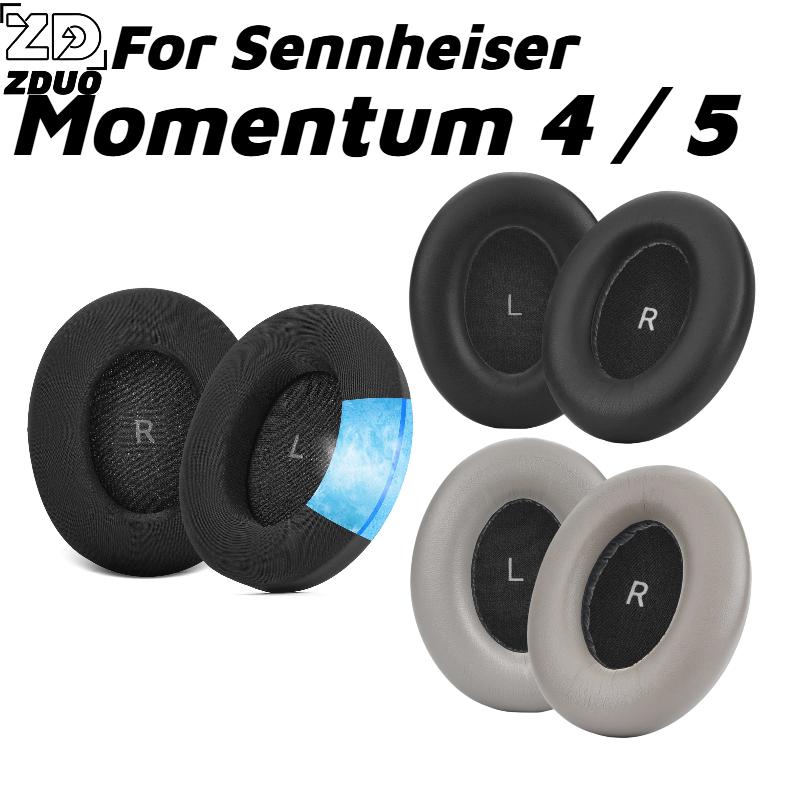 Sennheiser Headphone Momentum 4 - ゼンハイザー モメンタム4、モメンタム5ヘッドホン用交換イヤーパッド ラムスキン プロテインスキン アイスジェル イヤークッション
