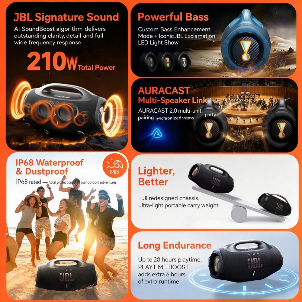 JBL Boombox 4 Bluetoothスピーカー：重 - Jbl Speaker Flip 6 のレビューと価格